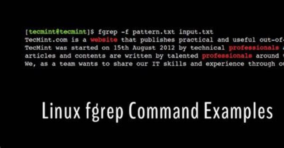 When to Use Fgrep?