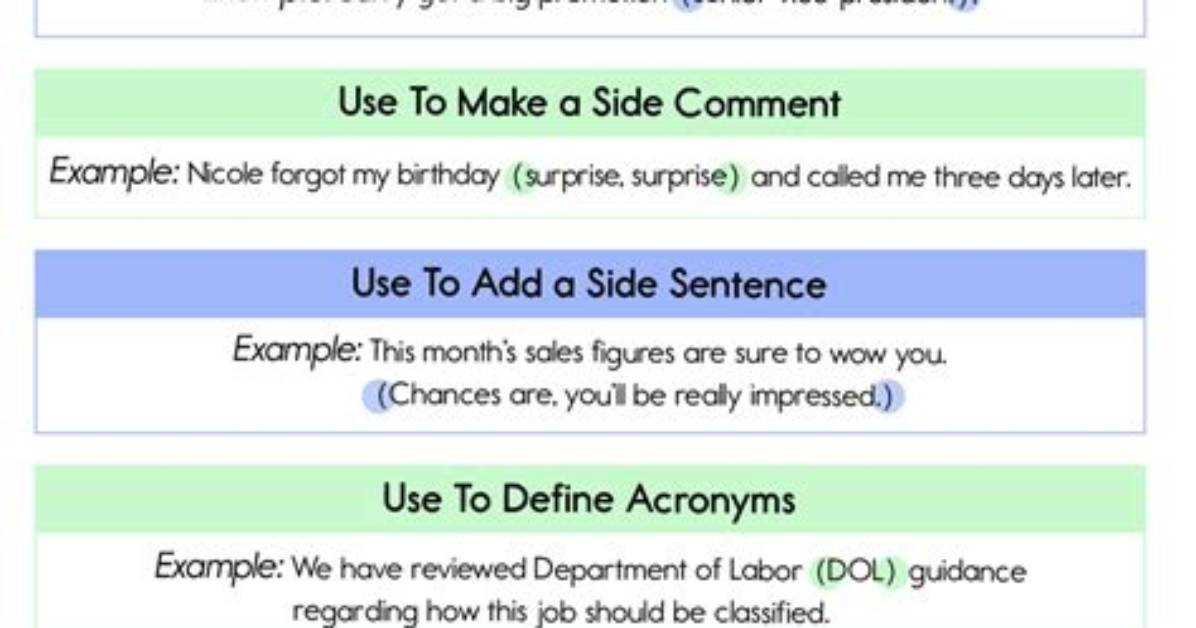 When to Use Parentheses?