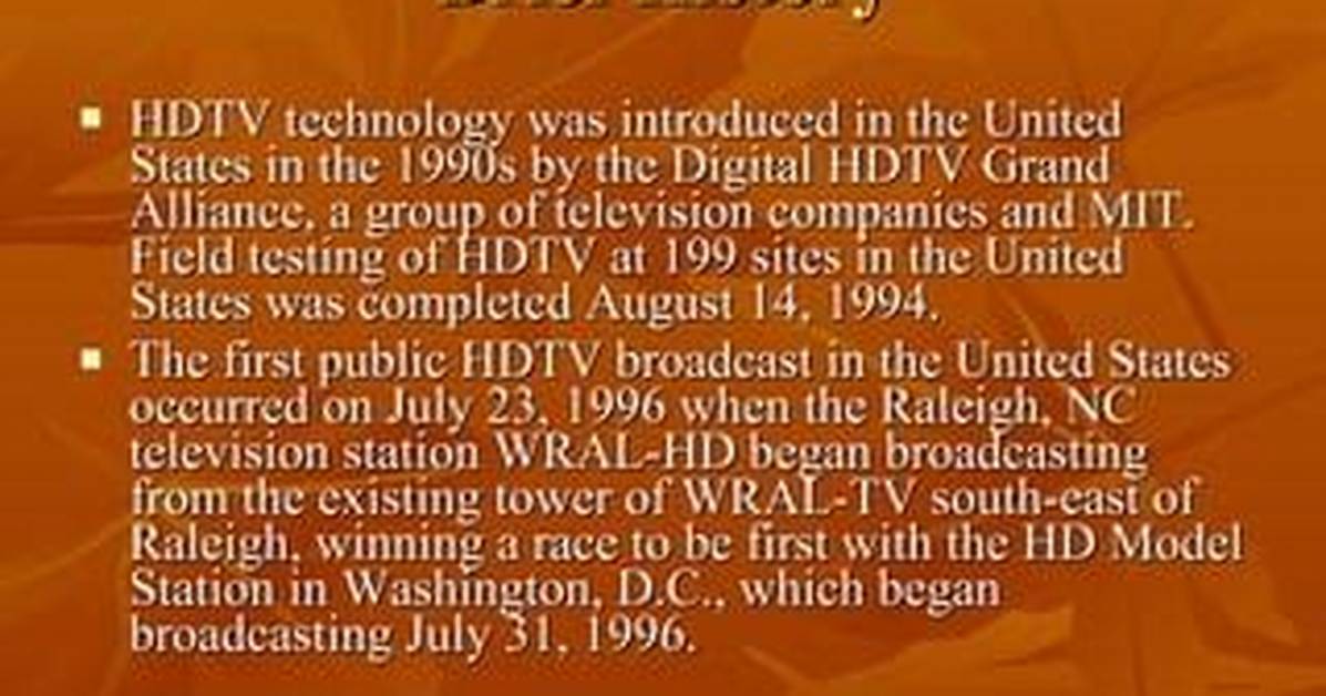 When Was Hdtv Introduced?