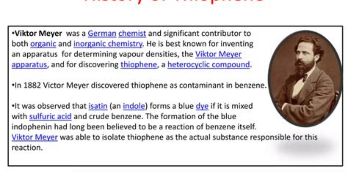 When Was Thiophene Discovered?