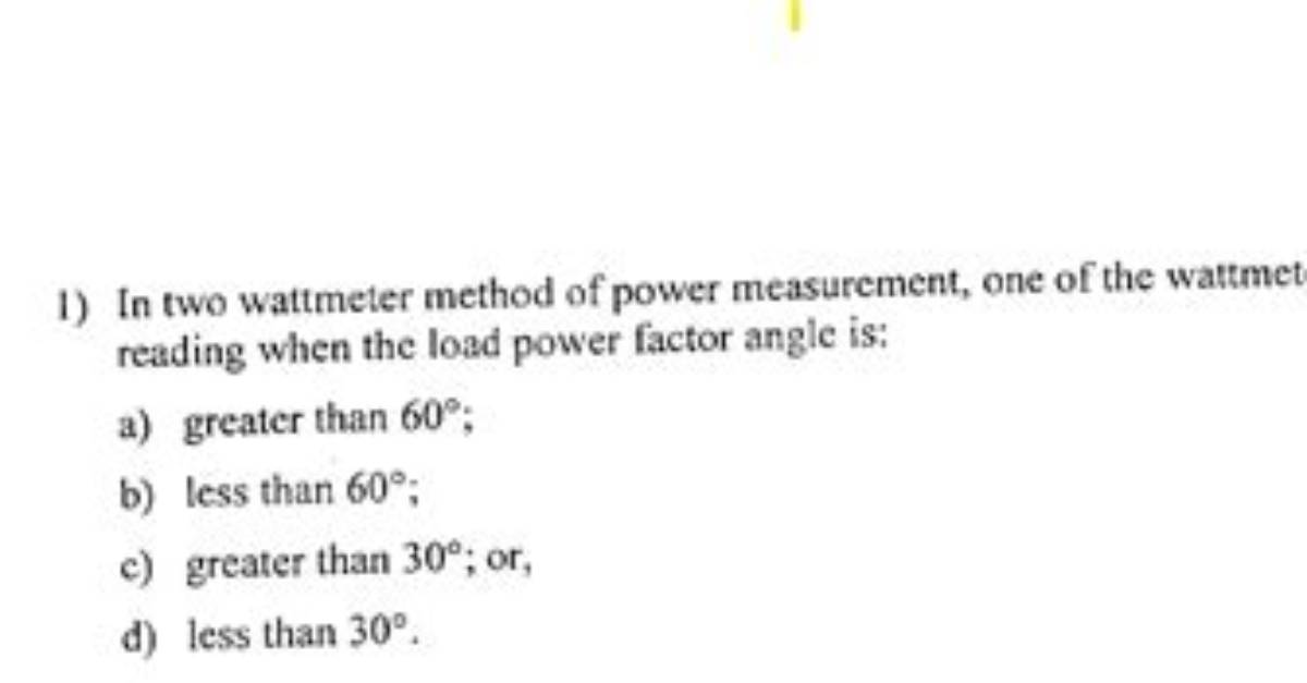 When Wattmeter Shows Negative Reading?