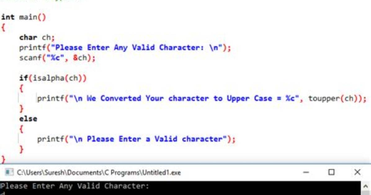 When We Use Toupper in C#?