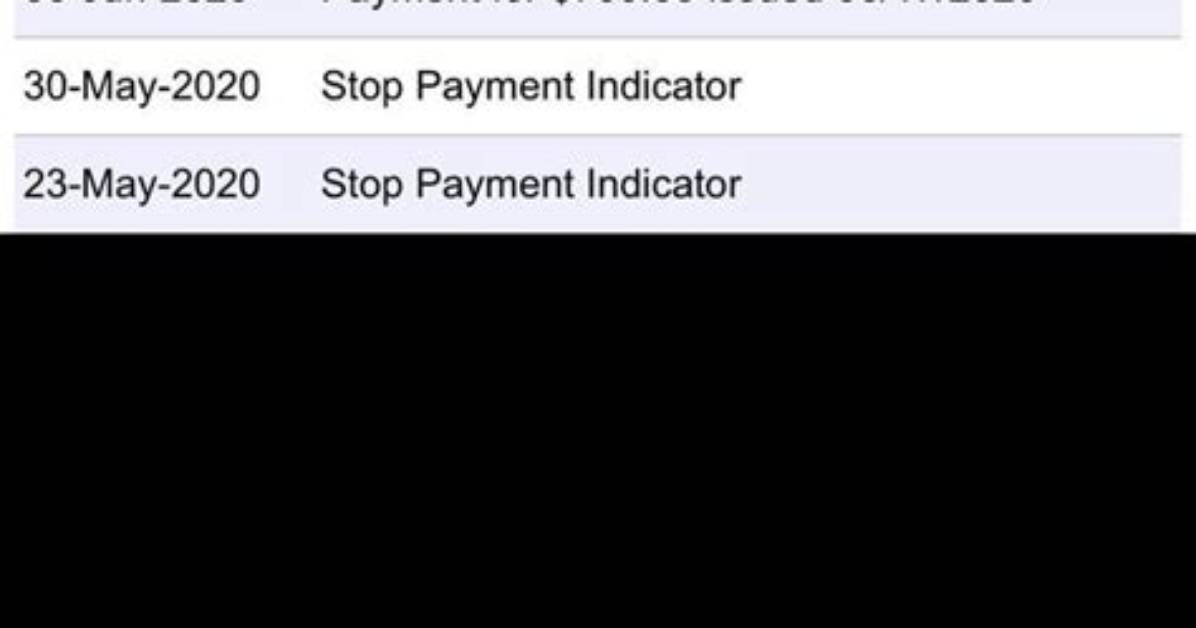 When Will Stop Payment Indicator Be Lifted