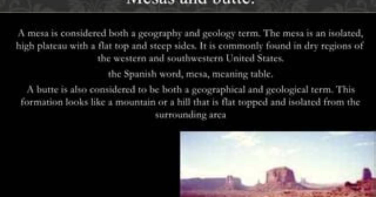 Where Are Mesas Found?