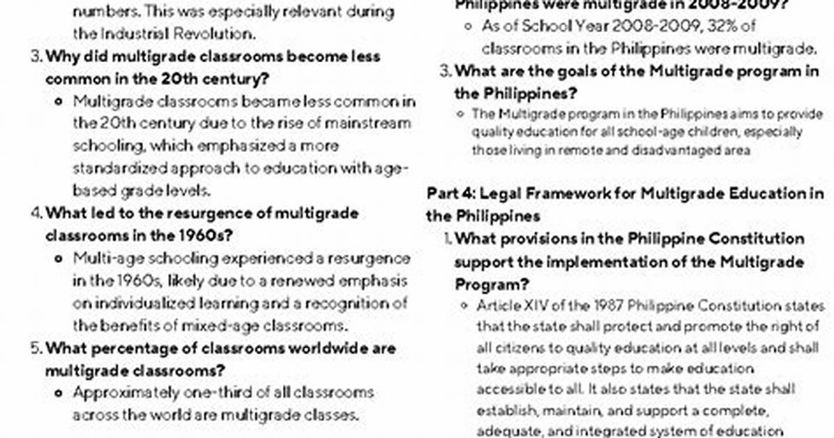 Where Did the Idea for Multigrade School Come from?