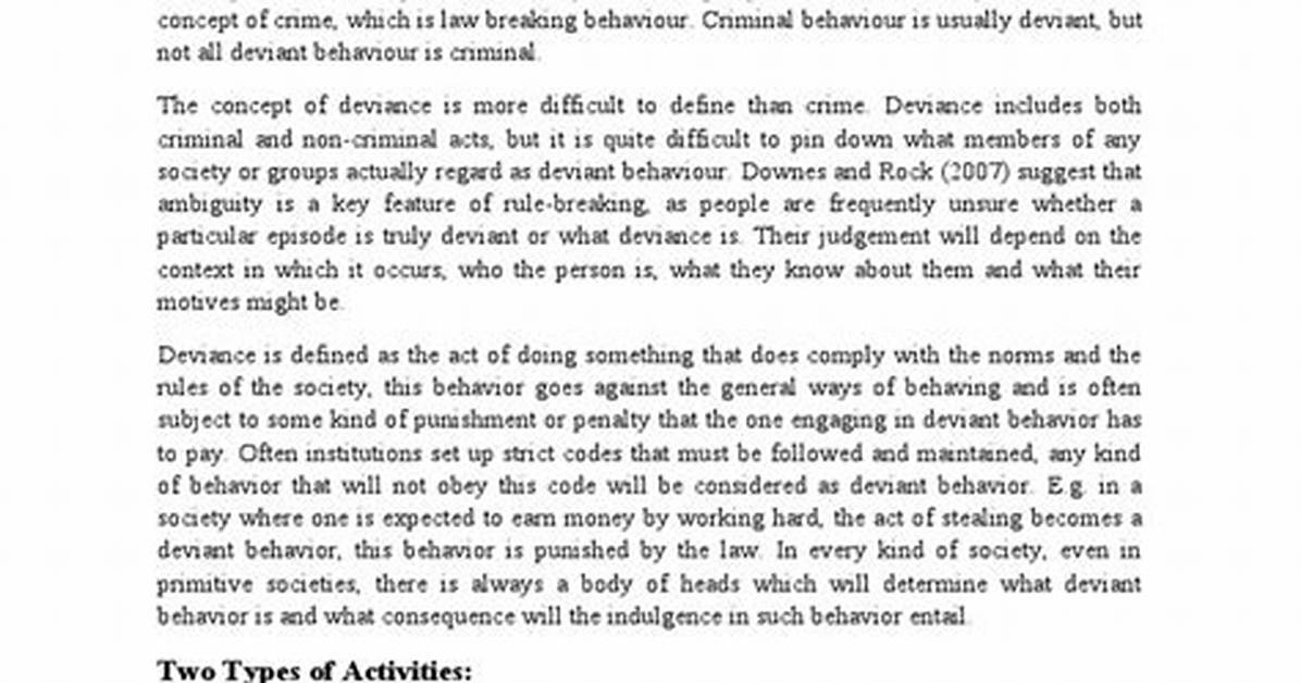 Where Does Deviance Occur?