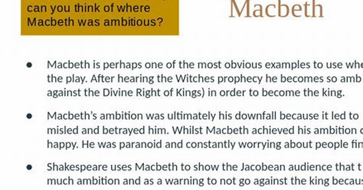 Where Does Macbeth Show Ambition?