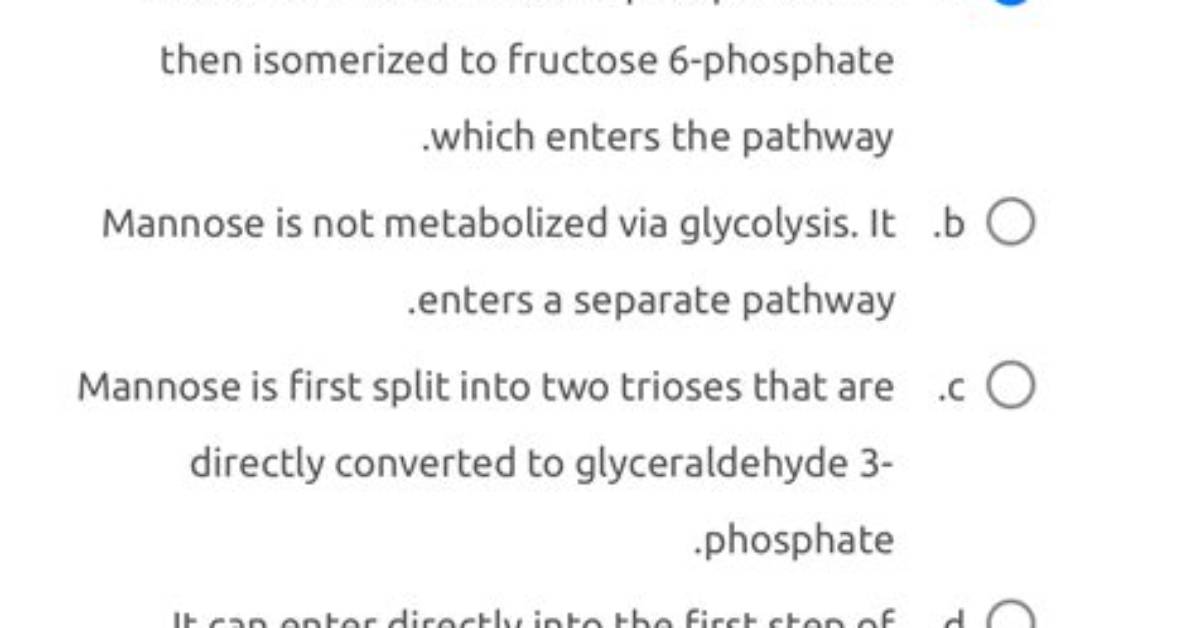 Where Does Mannose Enter the Glycolytic Pathway?