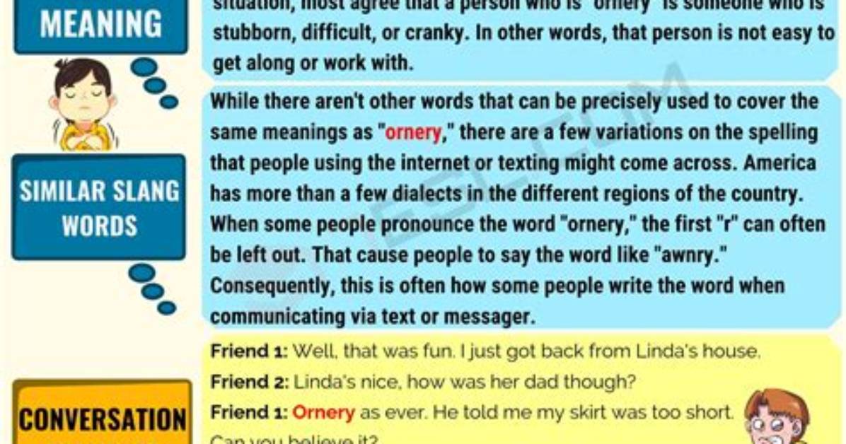 Where Does Ornery Come from?