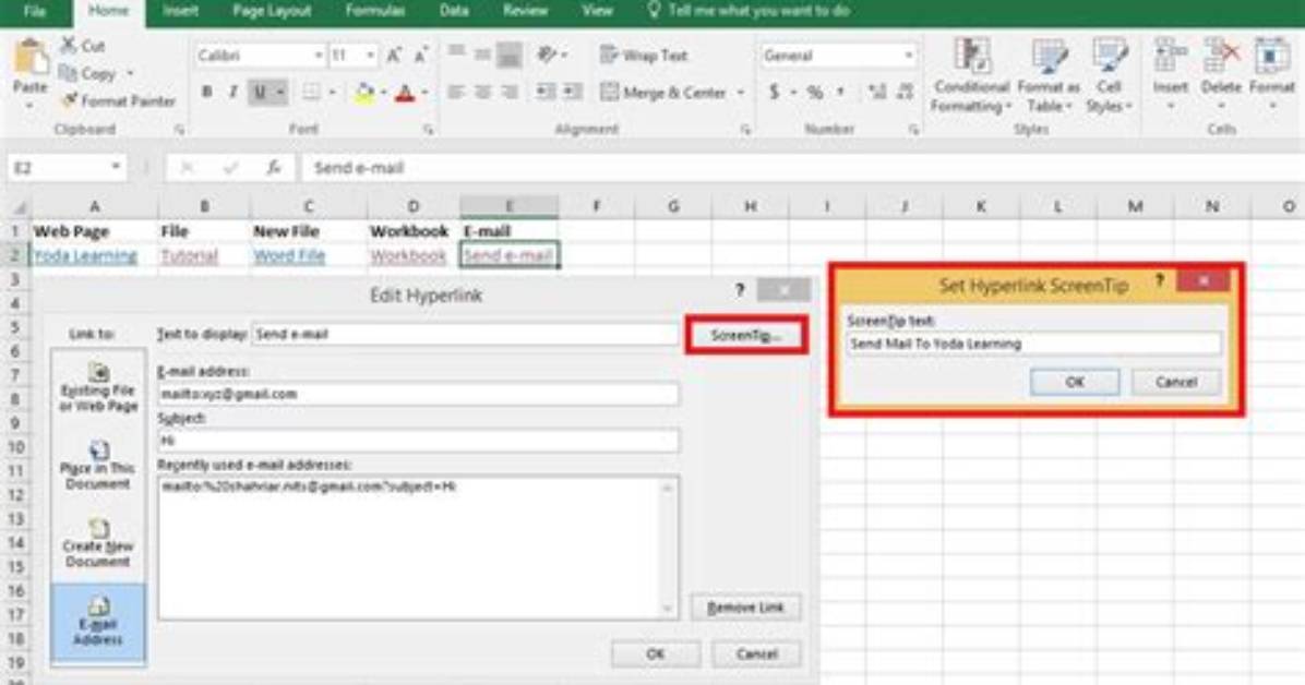 Where Hyperlink in Excel?