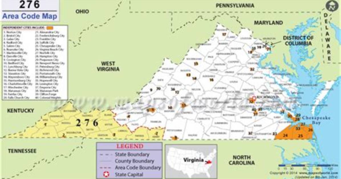 Where Is Area Code 276