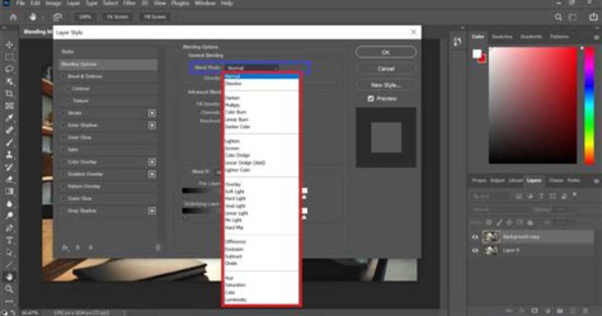 Where Is Blending Options in Photoshop Elements?