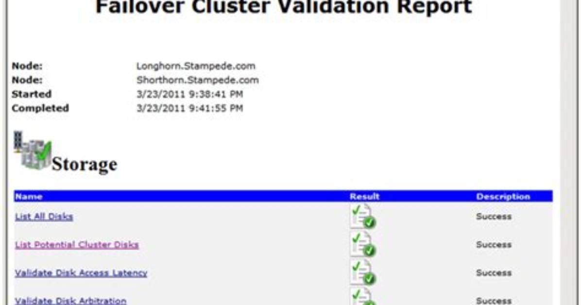 Where Is Cluster Validation Report Save