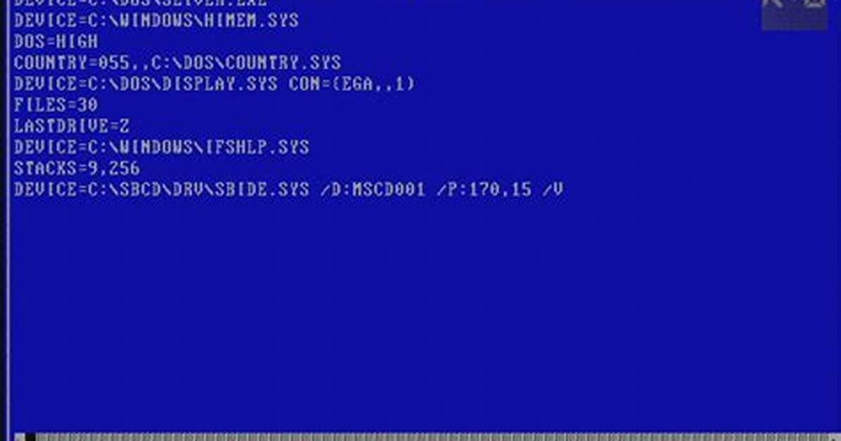 Where Is Config Sys Windows Xp?