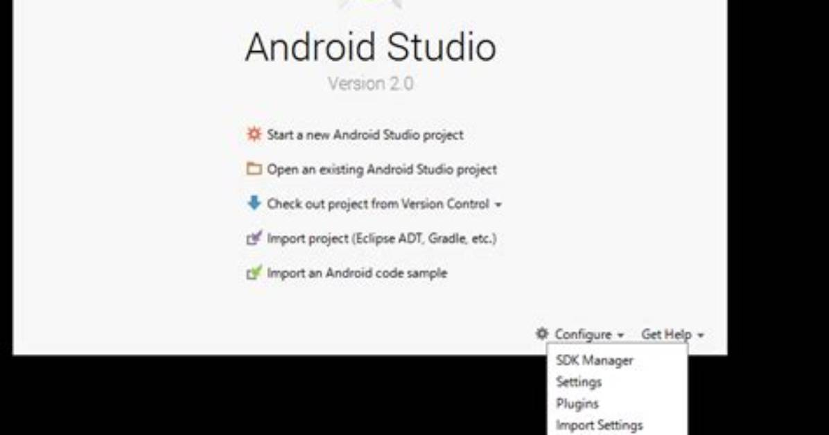 Where Is Configure in Android Studio