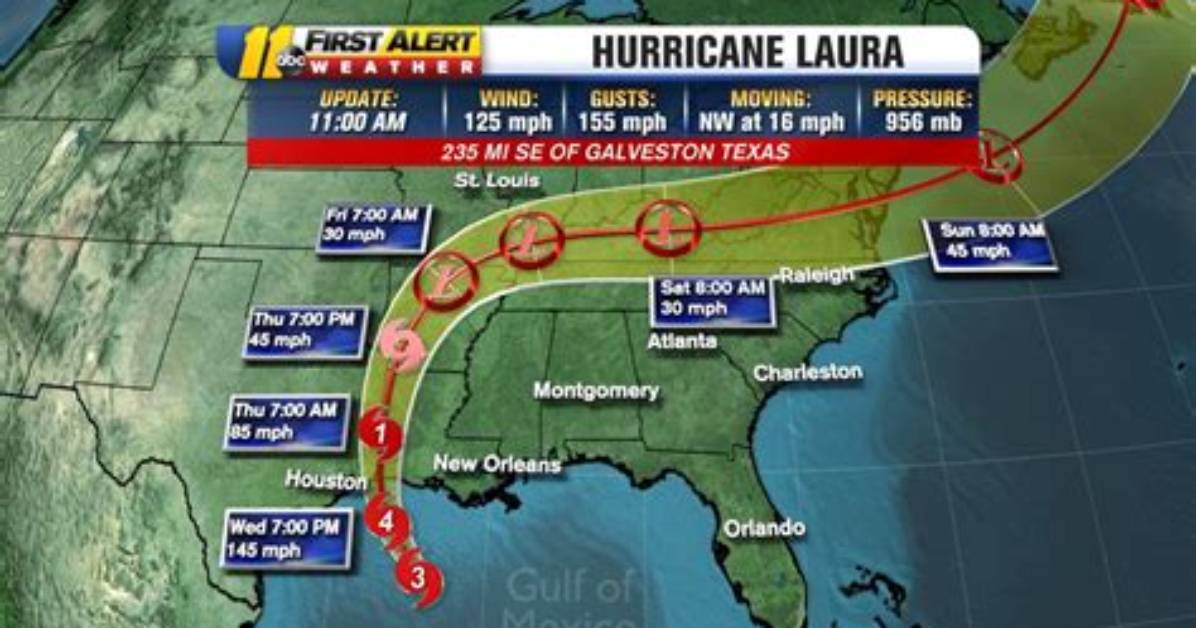 Where Is Hurricane Laura Path?