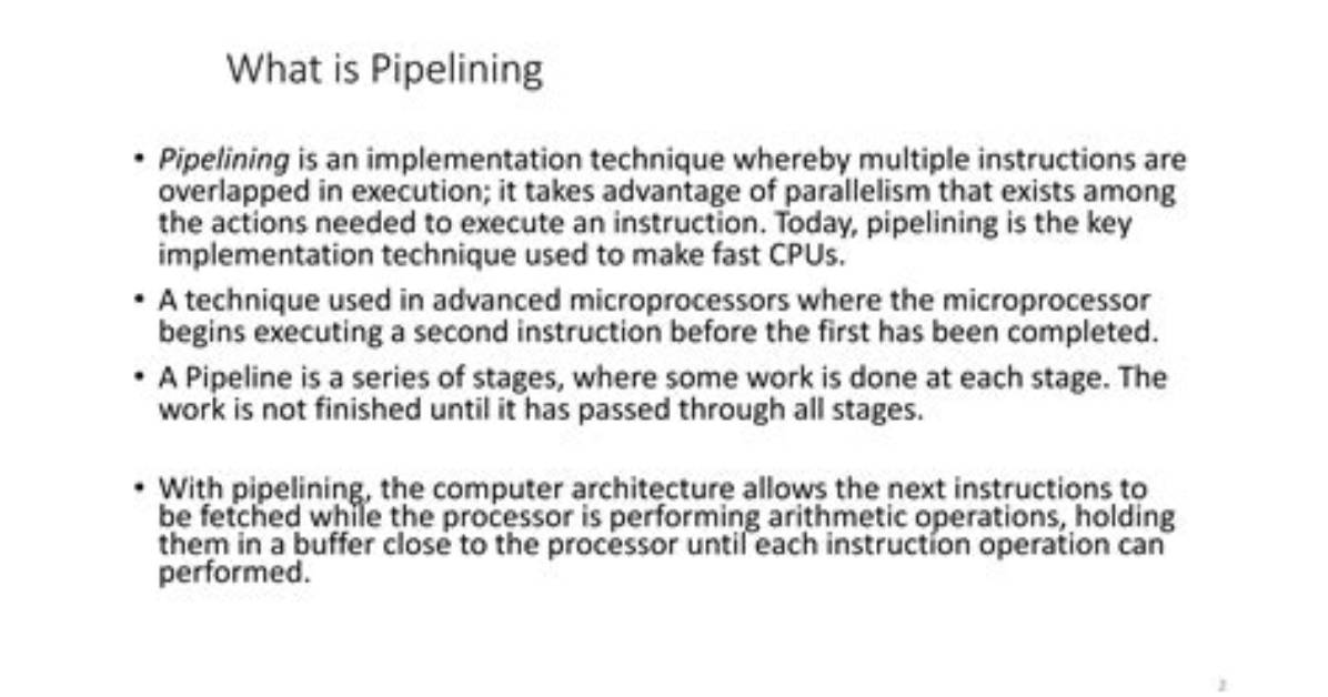 Where Is Pipelining Used in a Computer System