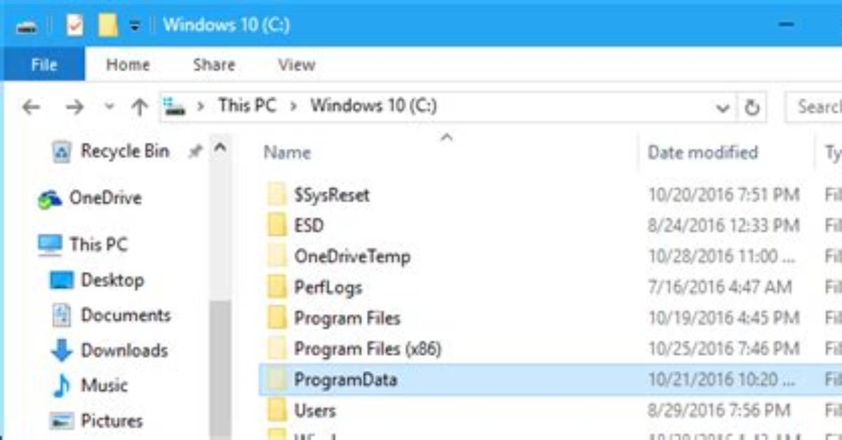 Where Is Program Data File in Windows 10?