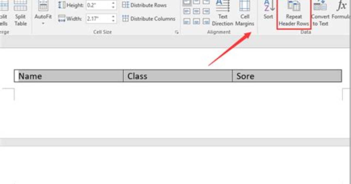 Where Is Repeat Header Row in Word?