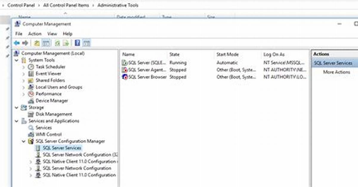 Where Is Sql Configuration Manager in Windows 10?