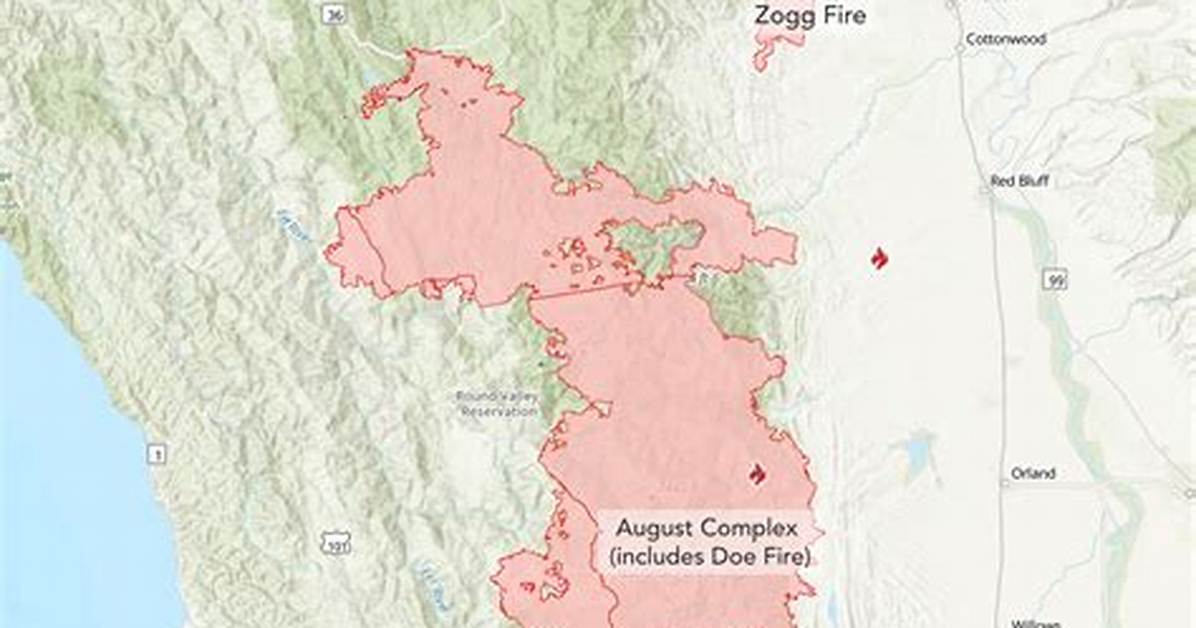 Where Is the August Complex Fire?