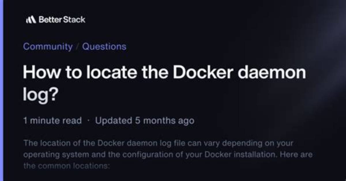 Where Is the Docker Daemon Log?