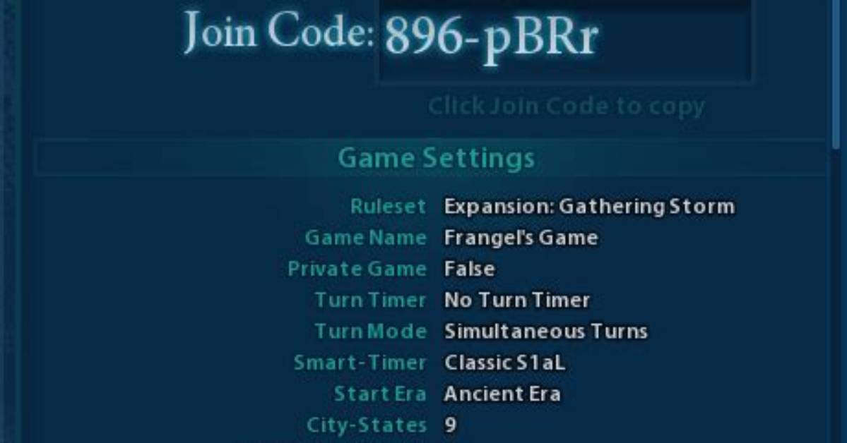 Where Is the Join Code Civ 6?