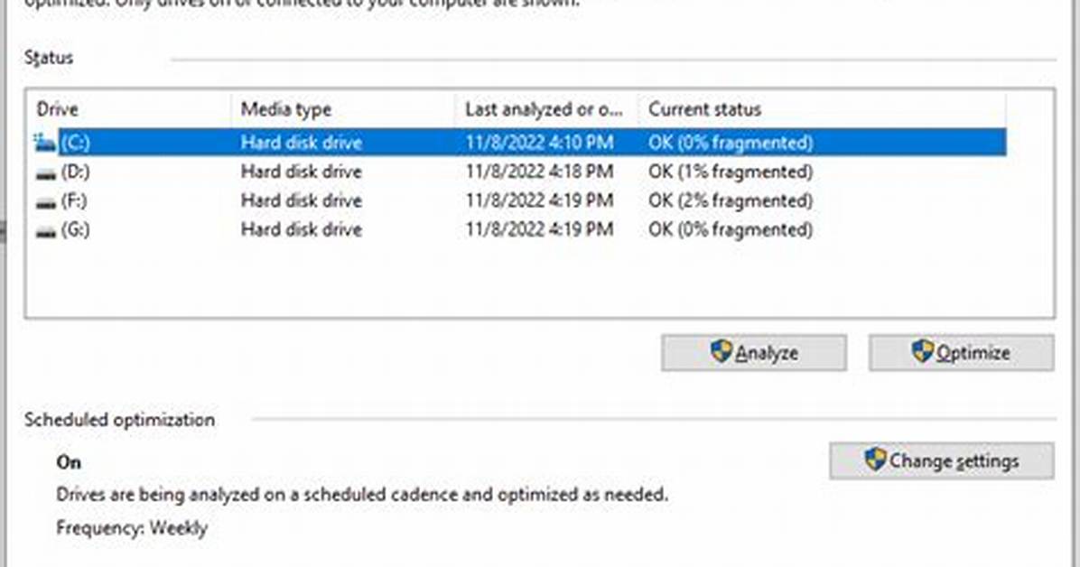 Where Is the Optimize Button on Windows 8?
