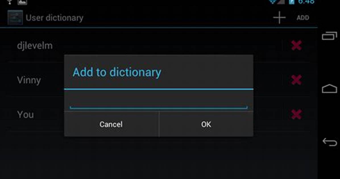 Where Is the User Dictionary in Android?