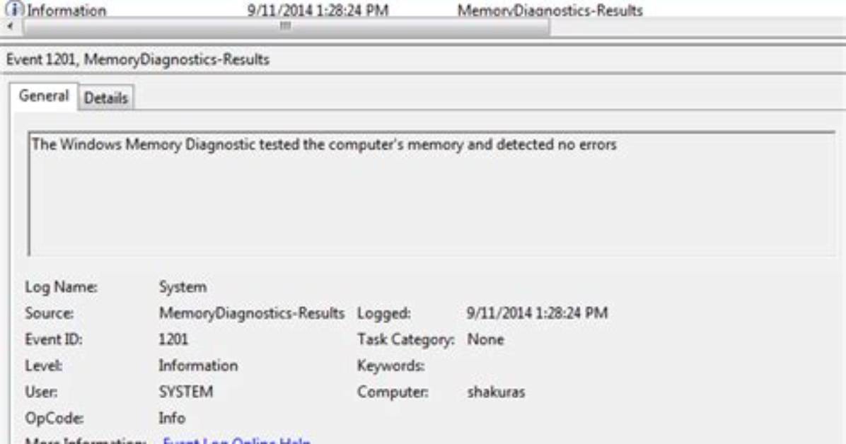 Where Is Windows 7 Memory Diagnostics Results?