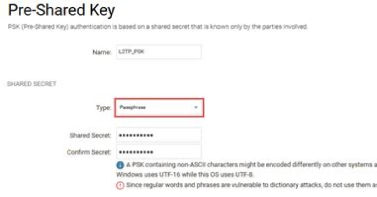 Where to Add the Pre-Shared Key for the Server Authentication with Network Manager for L2Tp/Ipsec?