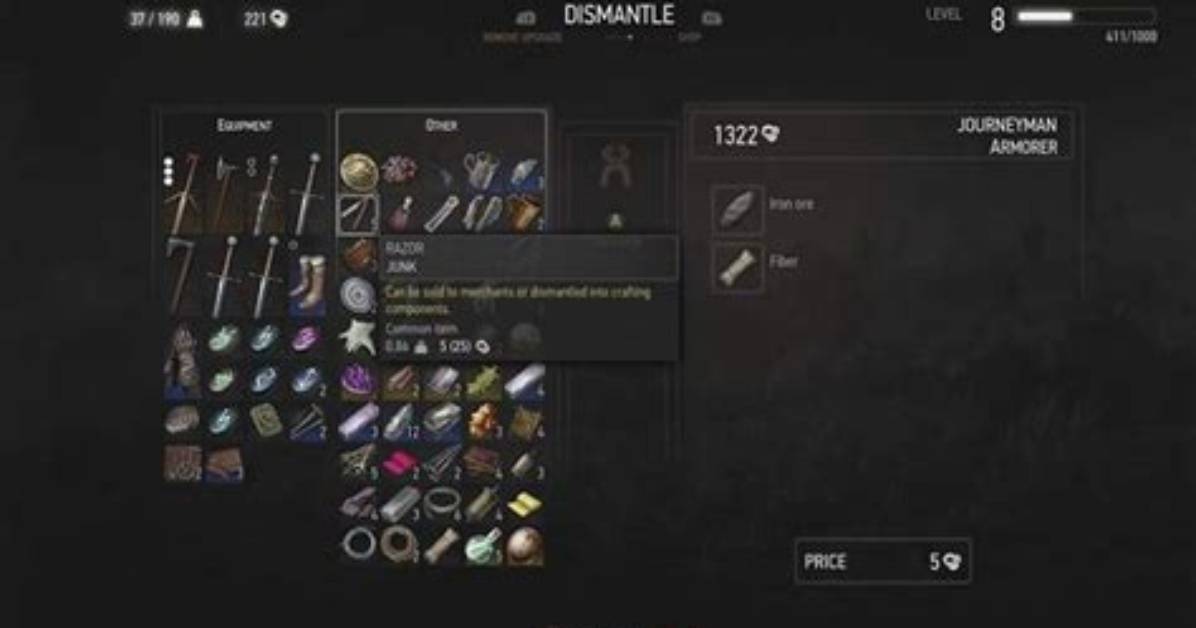 Where to Dismantle Items?