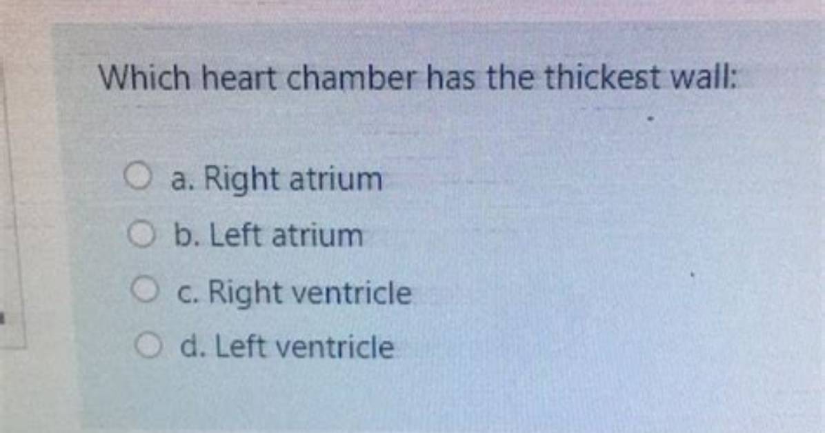 Which Atrium Has the Thickest Wall?