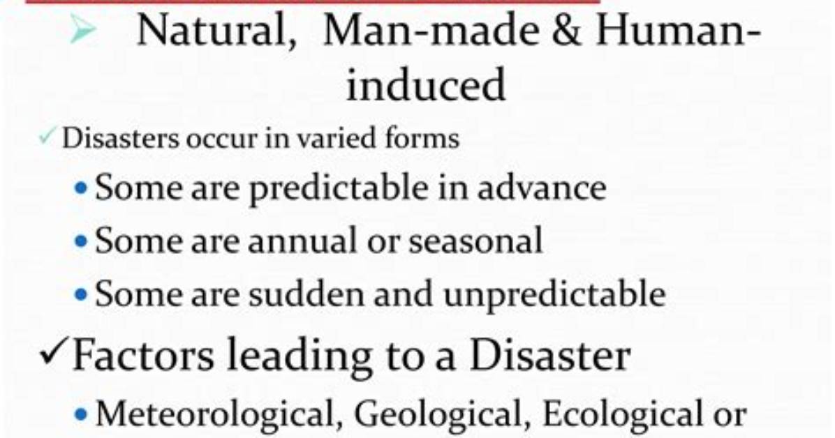 Which Disaster Is Predictable?