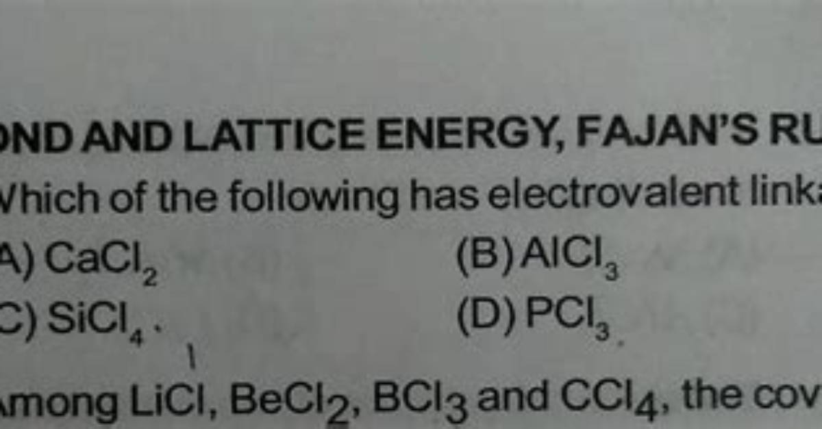 Which Has Electrovalent Linkage?