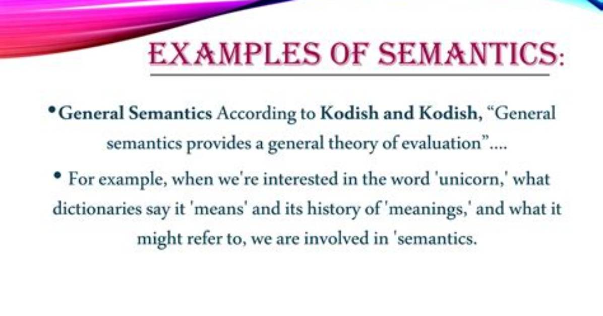 Which Is an Example of General Semantics?