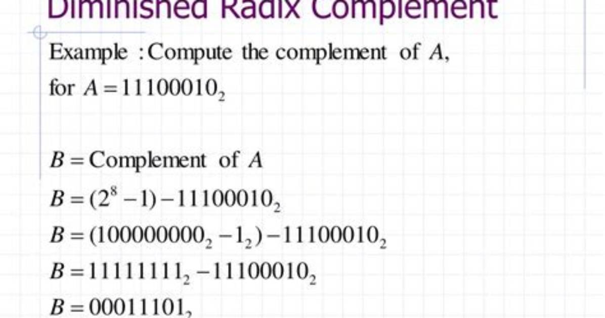 Which Is Radix Complement?