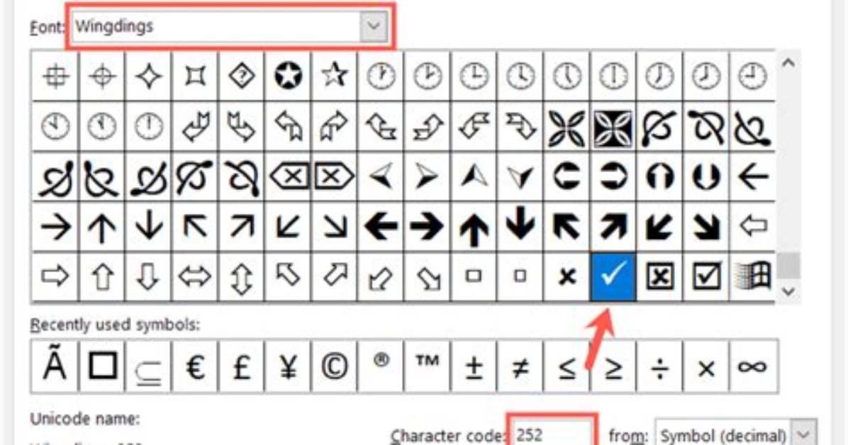 Which Key Is a Checkmark in Wingdings?
