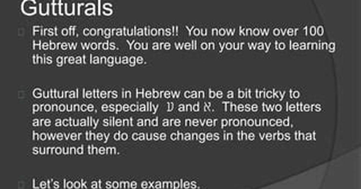 Which Language Is Guttural?