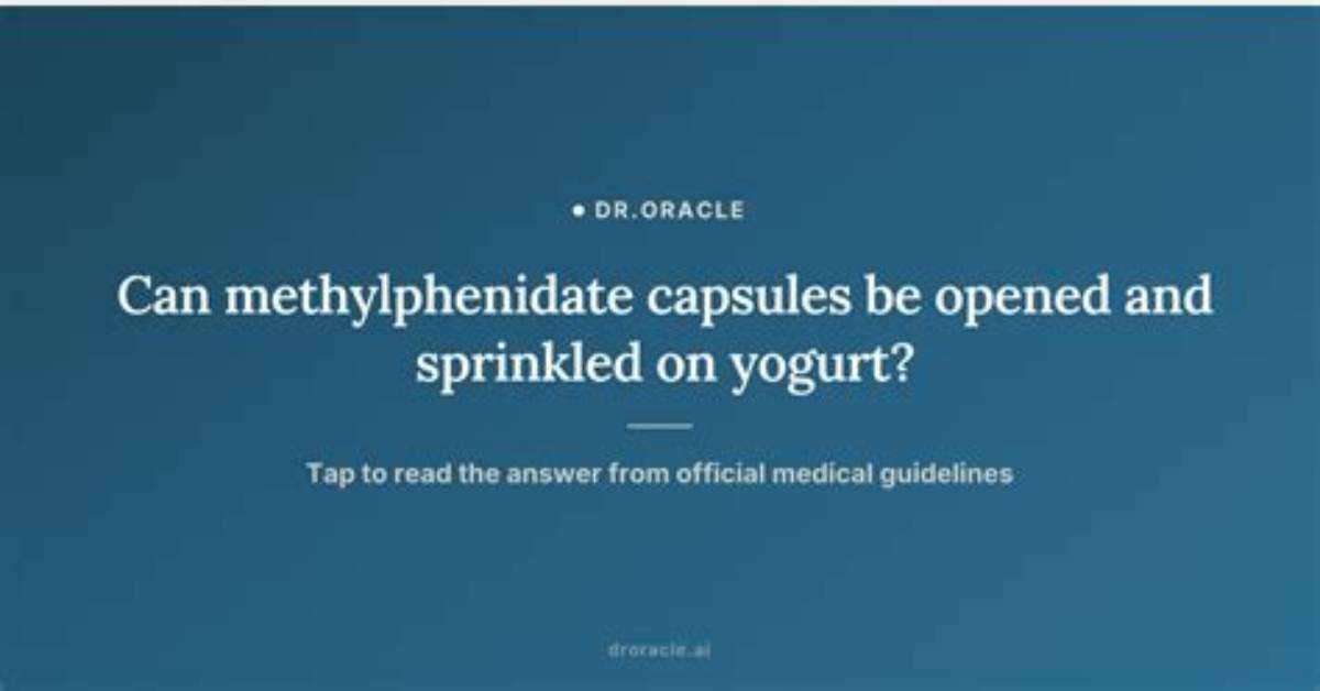 Which Methylphenidate Can Be Sprinkled?