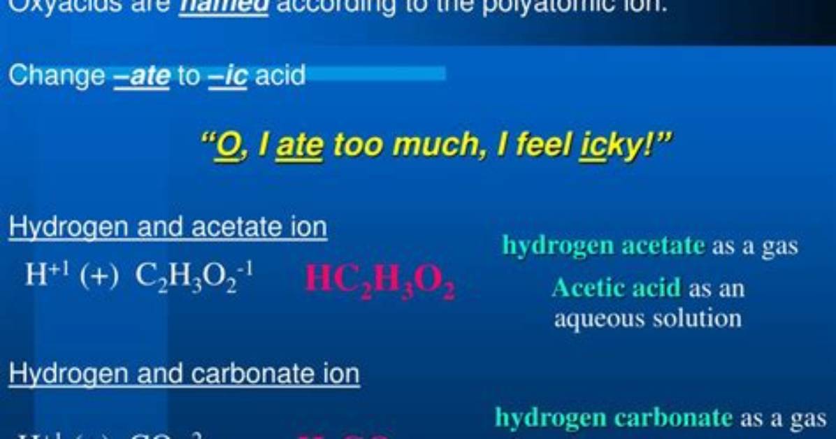 Which Ones Are Oxyacids?