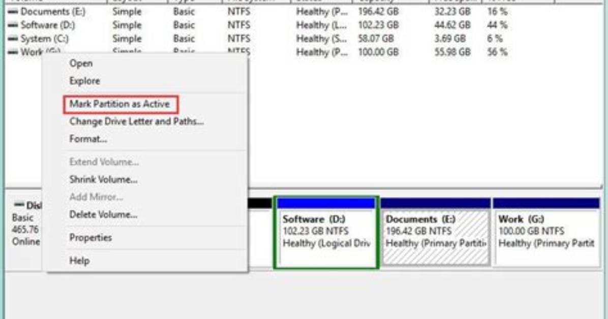 Which Partition Should Be Active Windows 10?