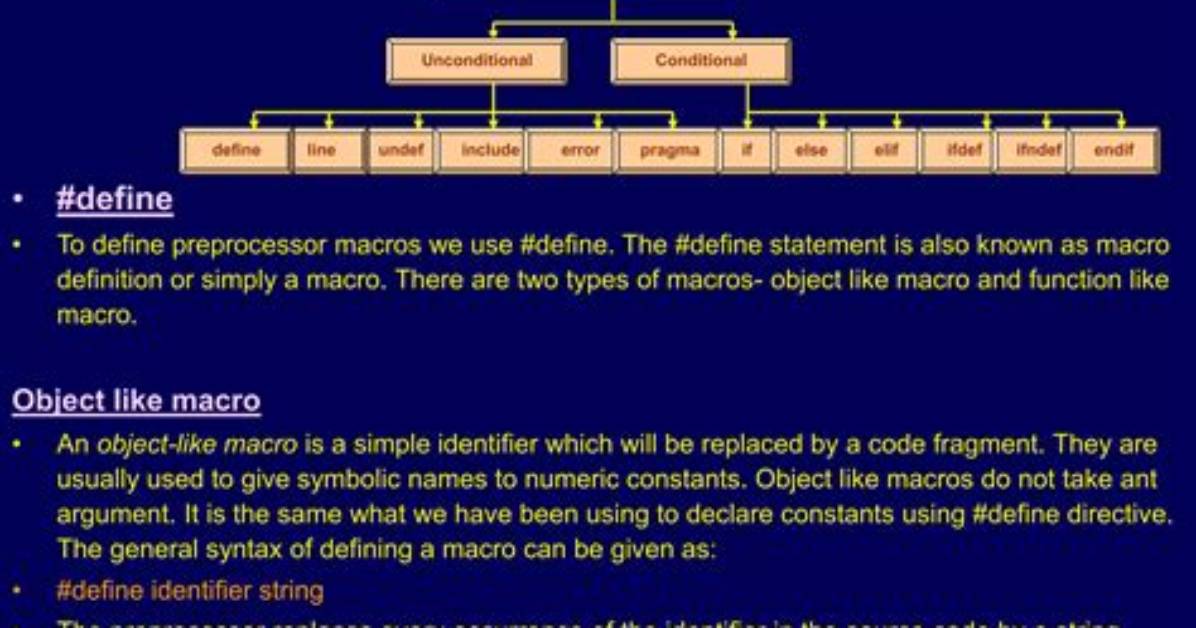 Which Preprocessor Is Used Define Macros?