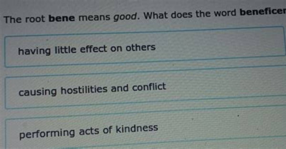 Which Root Means Good