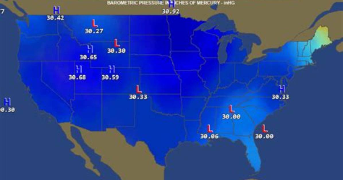 Which State Has the Highest Barometric Pressure?