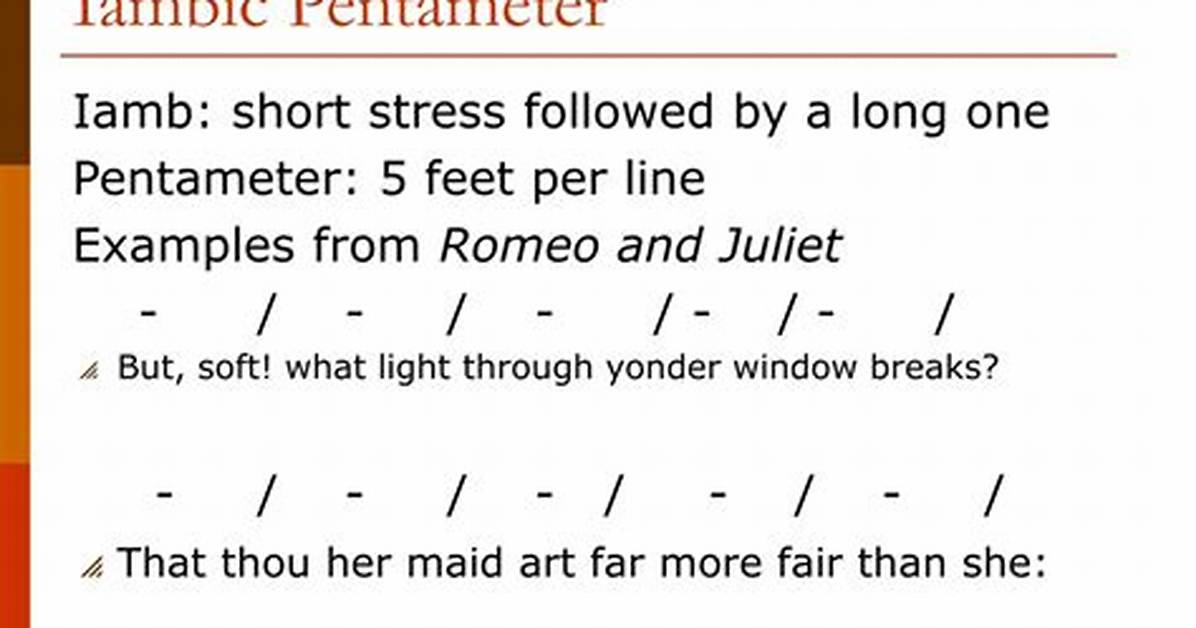 Which Statement About Iambic Pentameter?