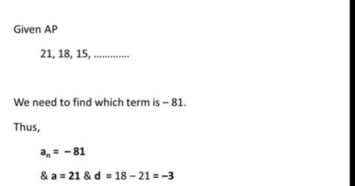 Which Term of an Ap, 21, 42, 63, 84, .. . Is 210?