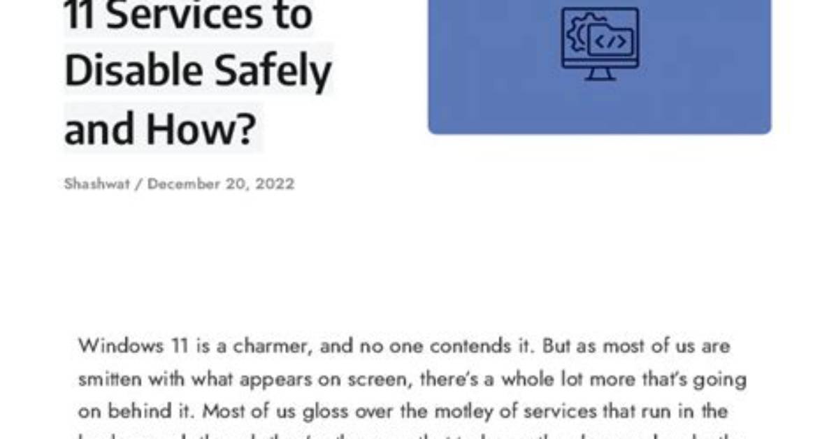 Which Windows 10 Services Can Be Safely Disabled?