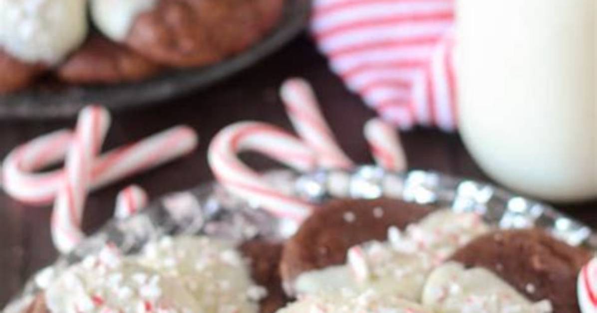 White Chocolate-Dipped Peppermint Cookies - Celebrating Sweets