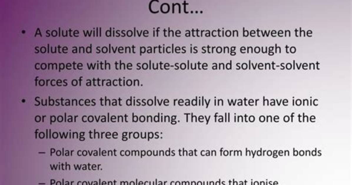 Who Do Substances Dissolve?